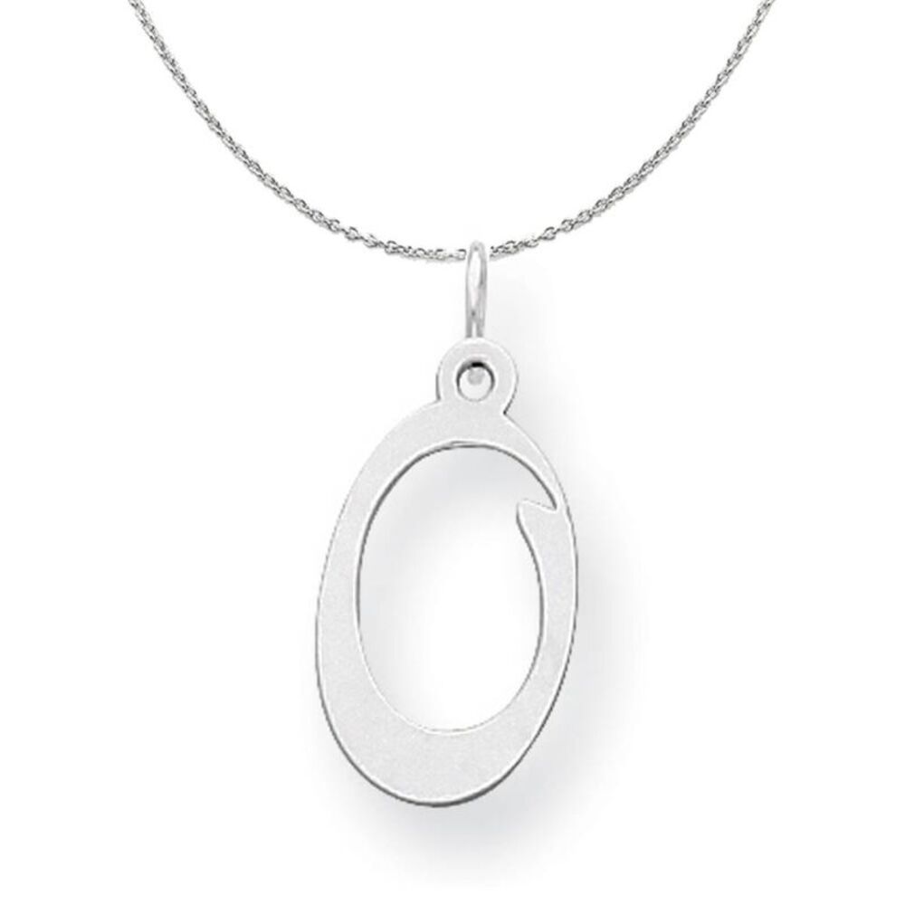 Silver, Sophia Collection, Small Script Initial O Necklace - 24 In